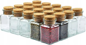 20x 150 ml Fűszertartó tégely természetes parafával Fűszertartó tégelyek