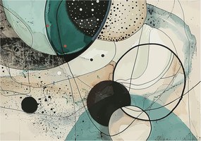 Stílusos Dekoratív Fotótapéta Flizelin Színes körök 312x219 Ragasztó