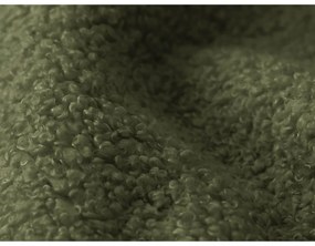 Zöld buklé kinyitható-tárolóhelyes sarokkanapé (bal oldali-heverő résszel) Pele – Makamii