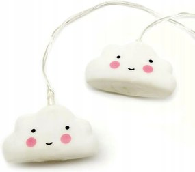 Aca Lighting Led karácsonyi girland Felhők, meleg fehér, 3xAA, 160 cm, IP20