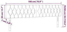 sötétkék bársony LED-es fejtámla 180 x 7 x 78/88 cm