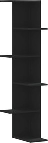 vidaXL fekete szerelt fa fali sarokpolc 36,5 x 36,5 x 140 cm