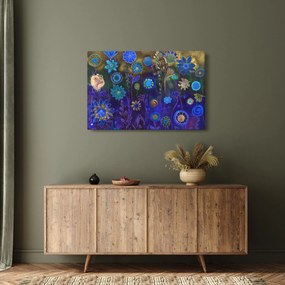 Sötétkék virágok képe (90x60 cm)