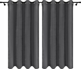 Velúr Függöny Átvezetőkkel 140x230 Szürke Grafit Függöny 2 Db