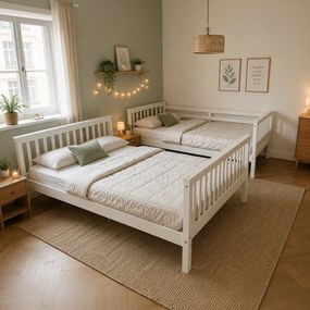 Emeletes, kinyitható ágy , fehér, BAGIRA