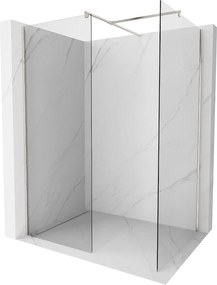 Mexen Kioto, 2 falas Walk-In zuhany paraván 160 x 95 cm, 8 mm átlátszó üveg, csiszolt acél profil, 800-160-202-97-00-095