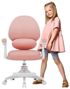 Gyermek forgószék forgatható, reteszelhető görgőkkel, ergonomikus, rózsaszín