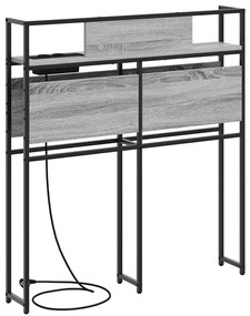 Tároló fejtámla polcokkal Szürke sonoma 100 cm Faanyag