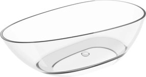 Mexen Glass átlátszó szabadon álló kád 170 x 85 cm, króm lefolyóval - 58061708508