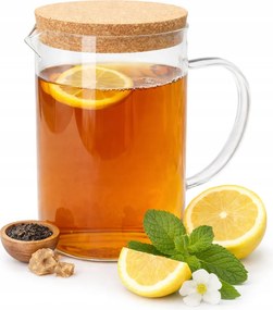 1,2 l-es üvegkancsó parafa fedéllel italokhoz