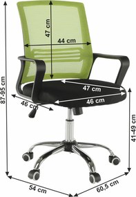 Irodai szék, háló zöld/fekete anyag, APOLO