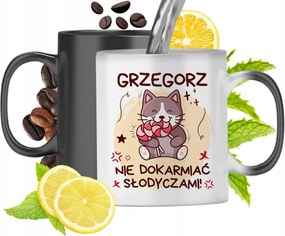 Mágikus bögre Gergelynek Fekete matt nyomott mintával 330ml