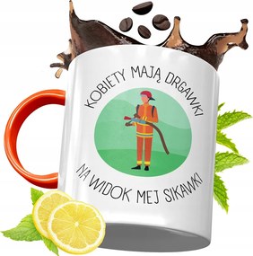 Narancssárga Bögre Tűzoltónak Tökéletes Ajándék fényképes nyomtatással