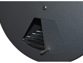 Faszén grill füstölővel fekete/fa