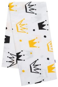 Flanel pelenka nyomtatott mintával New Baby fehér korona