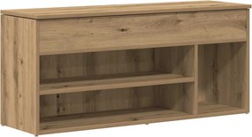 vidaXL kézműves tölgy színű szerelt fa cipőtároló pad 102x30,5x45 cm