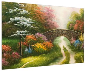Virágzó táj festmény képe (90x60 cm)