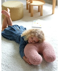 Rózsaszín buklé párna gyerek kanapéhoz U – Wigiwama