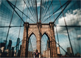 Kép - Brooklyn Bridge (üvegen) (70x50 cm)
