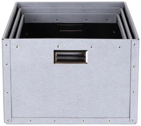 Világosszürke karton tárolódoboz szett 3 db-os Ture – Bigso Box of Sweden