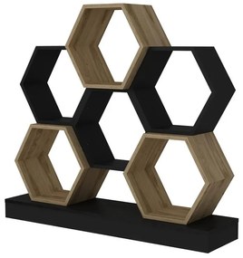 könyvespolc Cicek - Black, Oak
