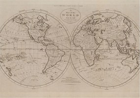 Dekoratív Fotótapéta Hálószobába Régi térkép 208x146 Ragasztó