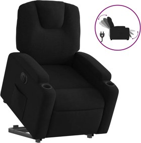 vidaXL elektromos felállást segítő fekete szövet dönthető fotel