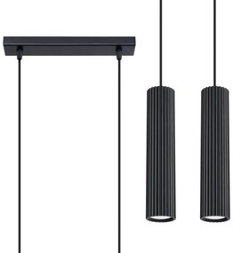 Sollux SL.1574 - Csillár zsinóron KARBON 2xGU10/10W/230V fekete