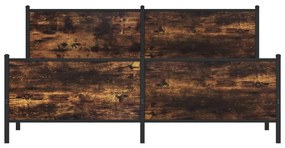 füstös tölgy színű fém ágykeret matrac nélkül 183 x 213 cm