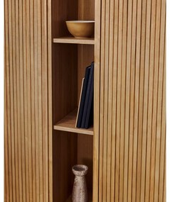 Natúr színű szekrény tolóajtóval kőrisfa dekorral 110x160x40 cm Mailen – Kave Home
