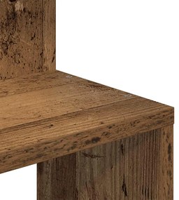 antik fa színű szerelt fa fali sarokpolc 32x32x127,5 cm