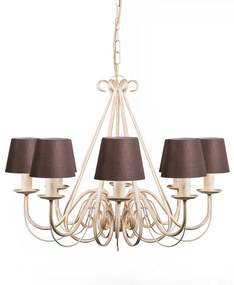 Bézs csillár 60 cm barna árnyékolókkal - Giuseppe