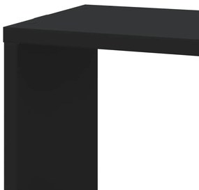fekete szerelt fa fali sarokpolc 45 x 45 x 147 cm