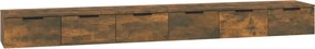 vidaXL 2 db füstös tölgy színű szerelt fa faliszekrény 102x30x20 cm