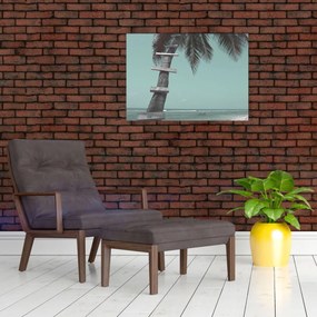 Üveg kép - Palma a Karib-tengeren (70x50 cm)