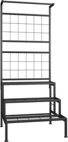 Fém virágállvány, fekete, BALKO