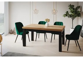 Classic összecsukható asztal (160x90cm) Kézműves tölgy Fekete