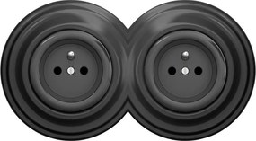 Kliklap - Dupla retro fali dugalj kerettel 230V antracit