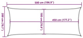 krémszínű HDPE napvitorla 160 g/m² 2 x 5 m