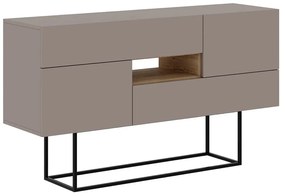 Szürke-bézs alacsony komód 145x82 cm Titan – Marckeric