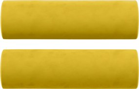 vidaXL 2 db sárga bársony díszpárna Ø15x50 cm