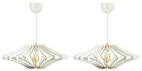 KÉSZLET 2x Csillár zsinóron 1xE27/60W/230V fehér átm. 47 cm