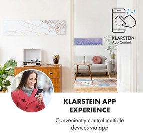 Klarstein Wonderwall Air Art Smart, infravörös hősugárzó, 120 x 30 cm, 350 W, alkalmazás, márvány II