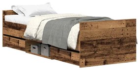 antik fa szerelt fa ágykeret matrac nélkül 100x200 cm
