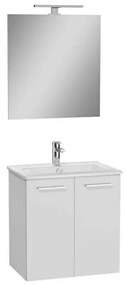 VitrA Mia Fürdőszobabútor szett mosdóval, tükörrel és világítással 59x61x39,5 cm fényes fehér MIASETFP60B