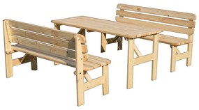 Natúr színű tömörfa kerti pad Viking – Rojaplast