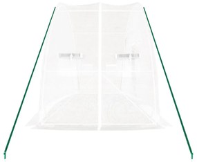 fehér acélvázas melegház 12 m² 6 x 2 x 2,85 m