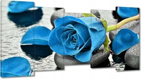 Vászonkép 150x80 Kék rózsa kövek