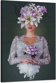 Vászonkép Nő fehér ruhában Natura 60x90 cm Ideális ajándék