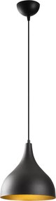 Sağlam 3760 fekete-arany fém függőlámpa, Ø26 cm